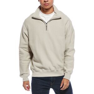 Todd Snyder Mens Fleece Mock Neck Sweatshirt, Tan